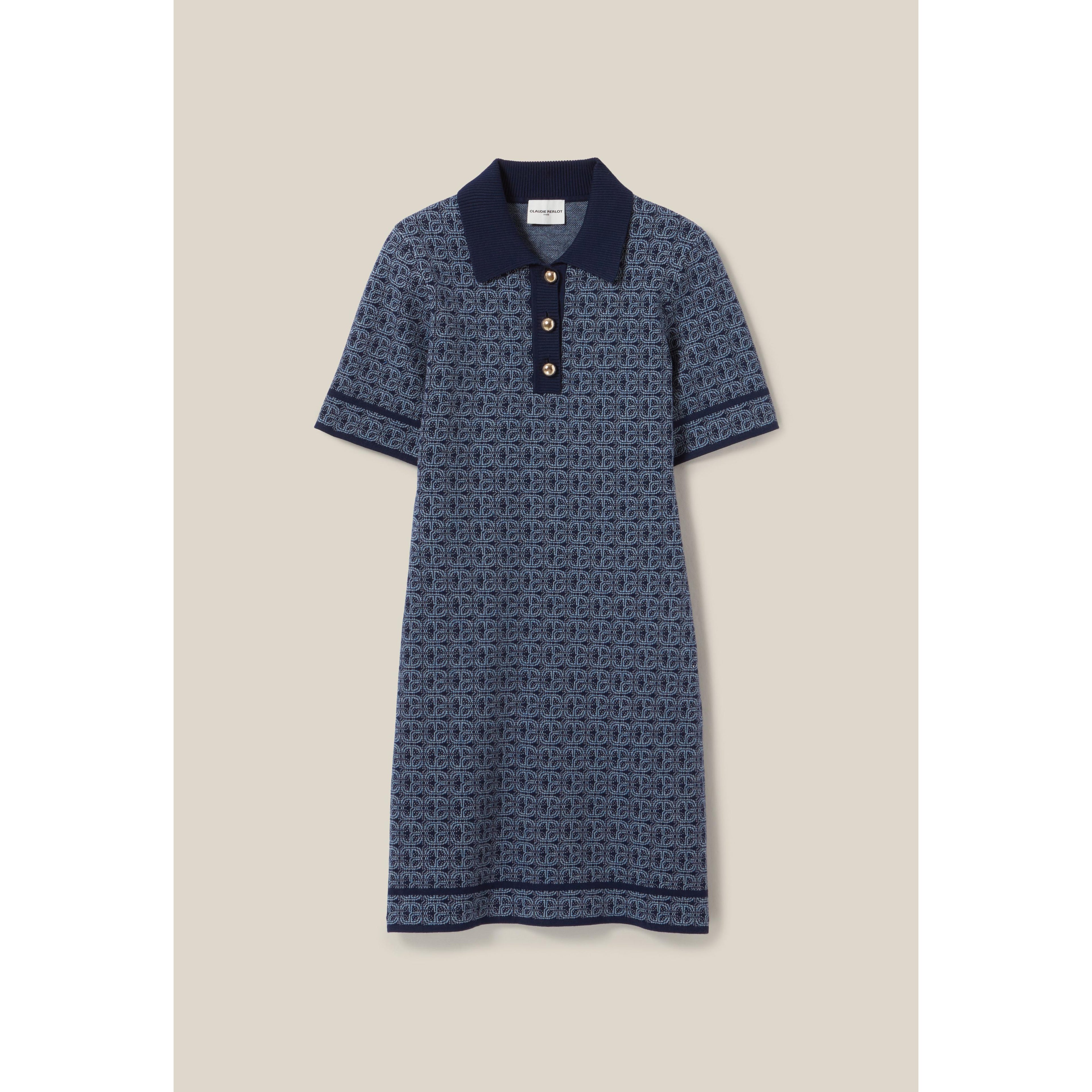 Robe Courte Monogramme Marine
