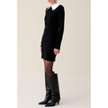 Claudie Pierlot - Robe Maille Noir Col Amovible