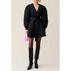 Claudie Pierlot - Robe Courte Manches Ballons Noire