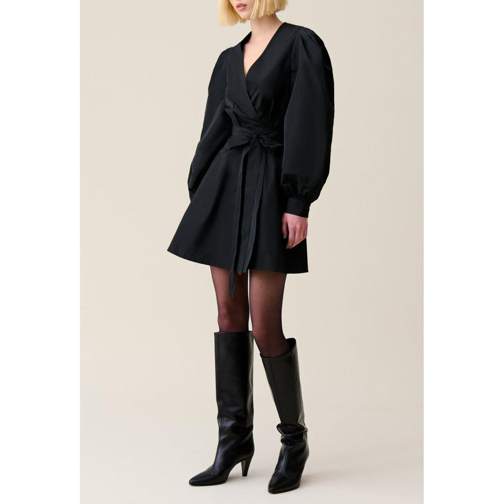 Claudie Pierlot - Robe Courte Manches Ballons Noire