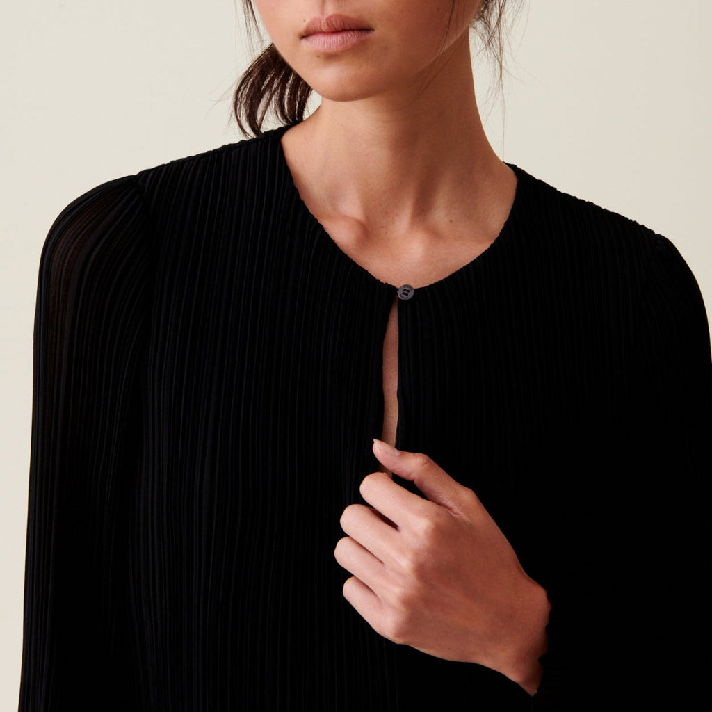 Claudie Pierlot - Robe Courte Plissée Manches Longues