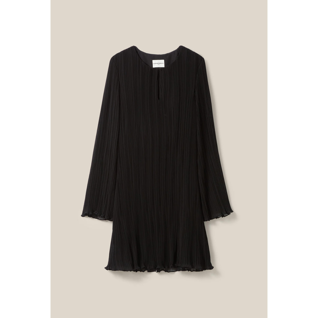 Robe Courte Plissée Manches Longues
