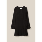 Robe Courte Plissée Manches Longues