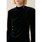 Robe Longue Cintrée Velours Noir