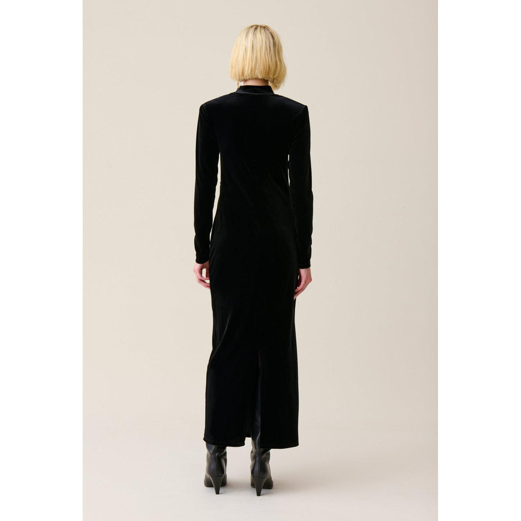 Robe Longue Cintrée Velours Noir
