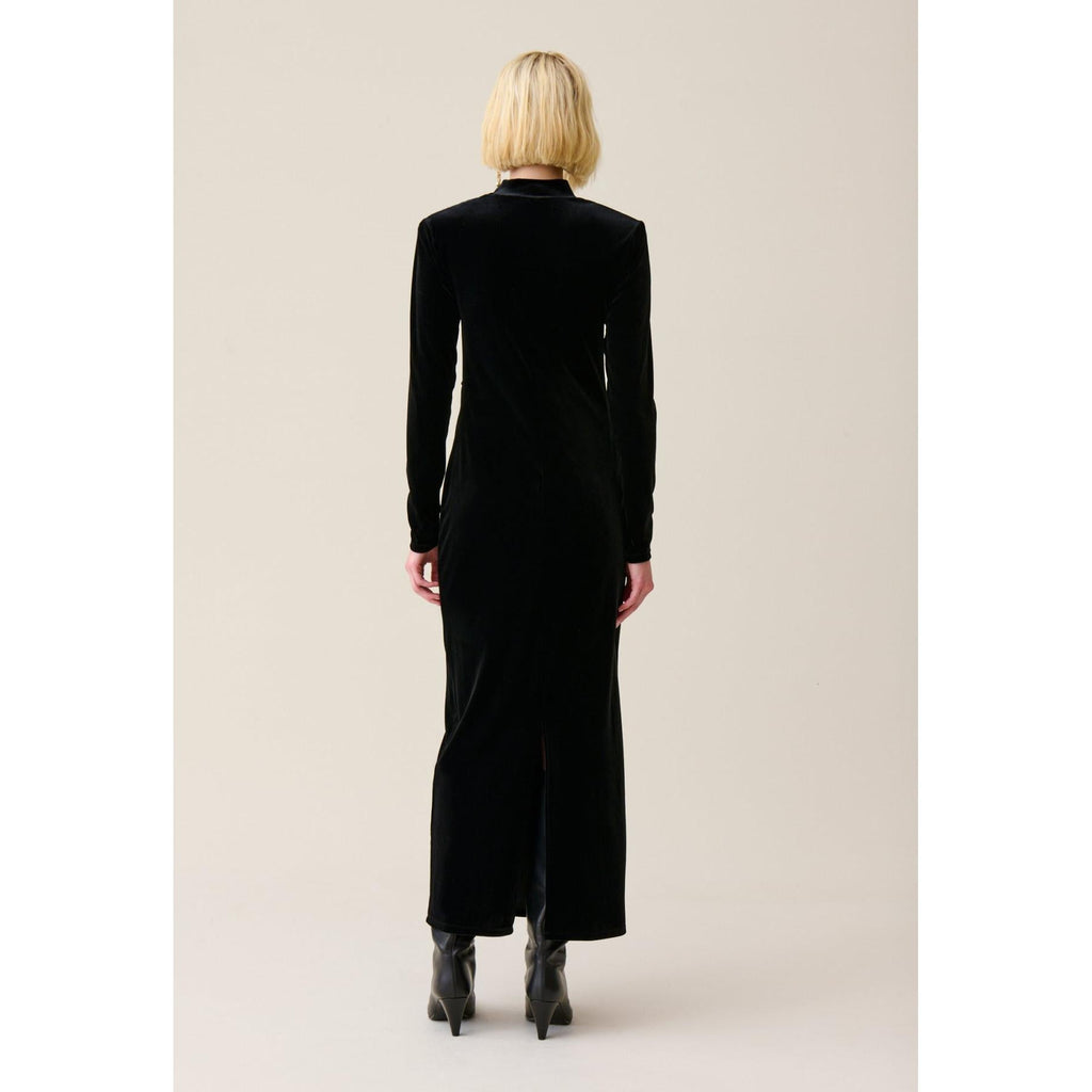 Claudie Pierlot - Robe Longue Cintrée Velours Noir