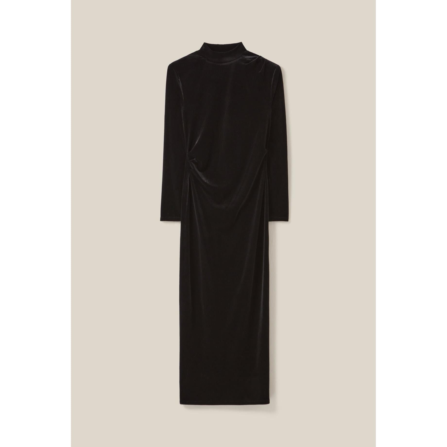 Robe Longue Cintrée Velours Noir