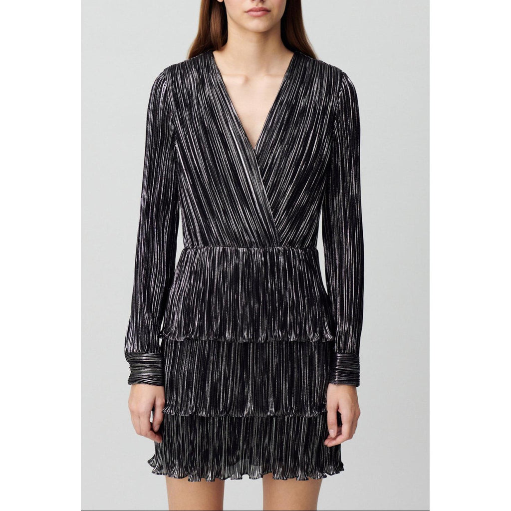 Robe Argentée Courte À Volants
