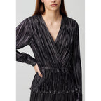 Robe Argentée Courte À Volants