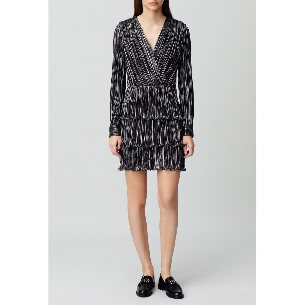 Robe Argentée Courte À Volants