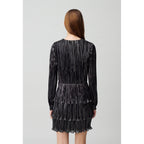 Robe Argentée Courte À Volants