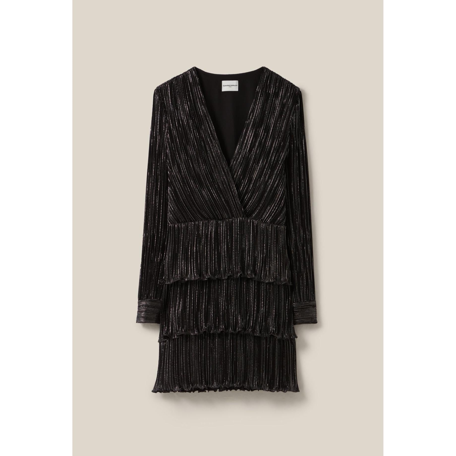 Robe Argentée Courte À Volants