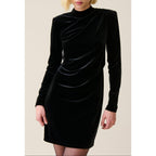 Claudie Pierlot - Robe Courte Cintrée Velours Noir
