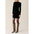 Claudie Pierlot - Robe Courte Cintrée Velours Noir