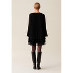 Robe Courte Noire Volantée