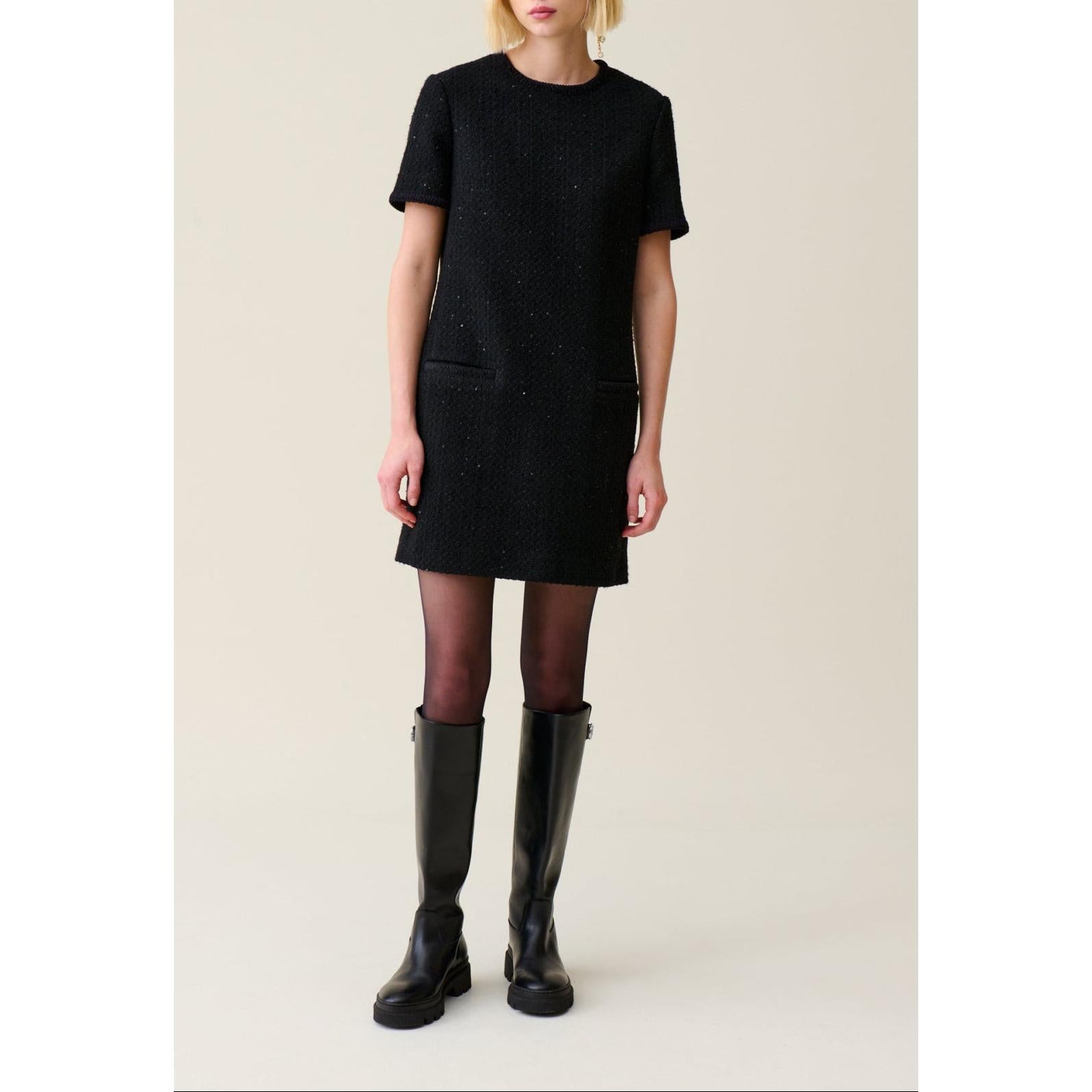 Claudie Pierlot - Short Black Tweed Dress