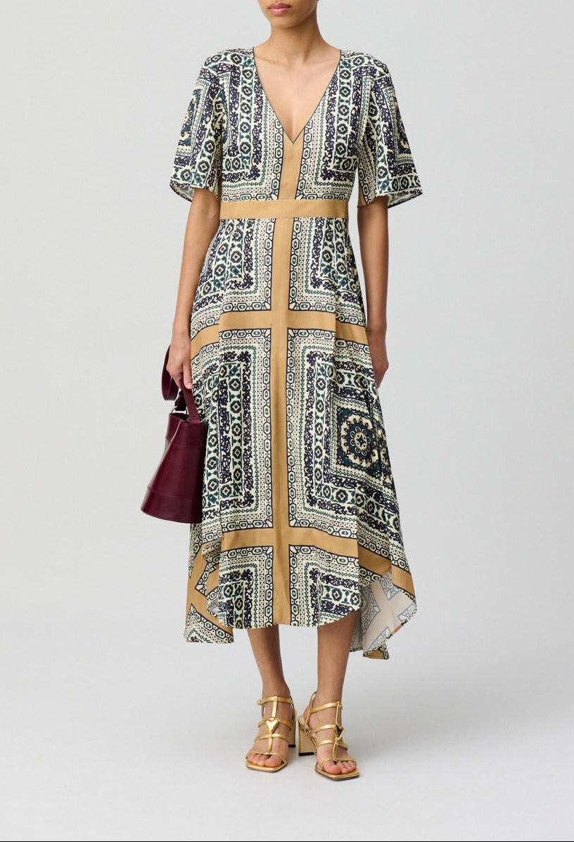 Robe Rombifoulard Print Fonce