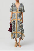 Robe Rombifoulard Print Fonce