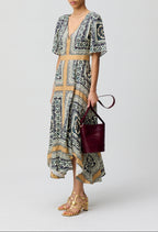 Robe Rombifoulard Print Fonce