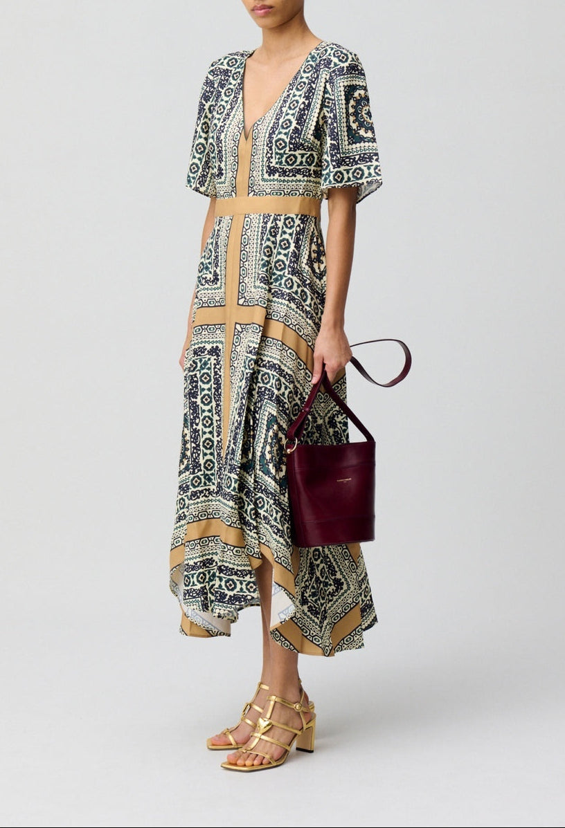 Robe Rombifoulard Print Fonce
