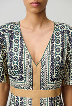 Robe Rombifoulard Print Fonce