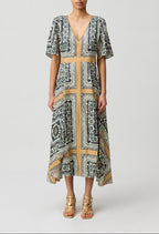 Robe Rombifoulard Print Fonce