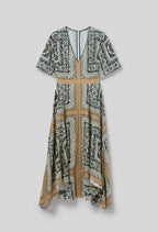 Robe Rombifoulard Print Fonce