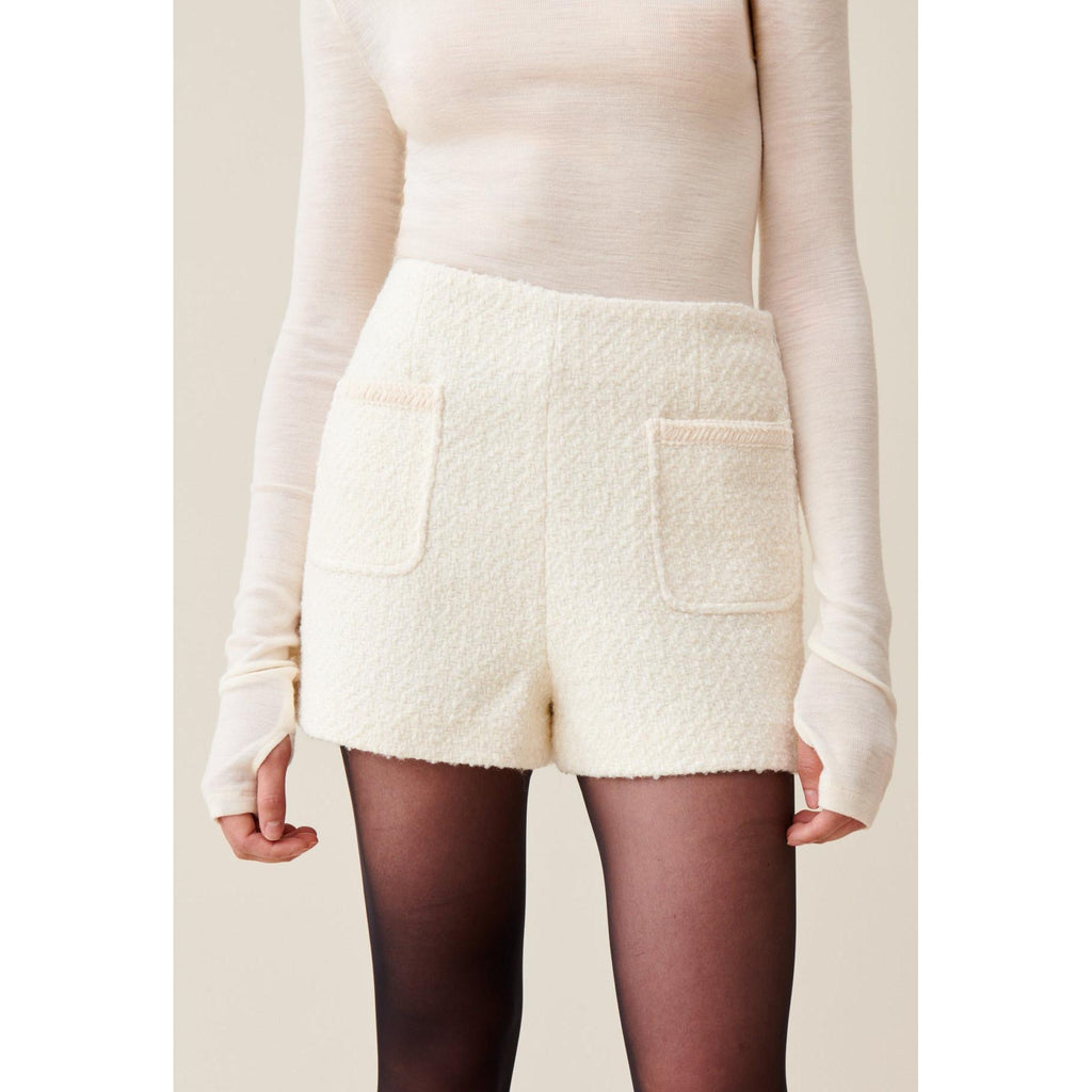Short de tweed marfil