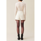 Short de tweed marfil
