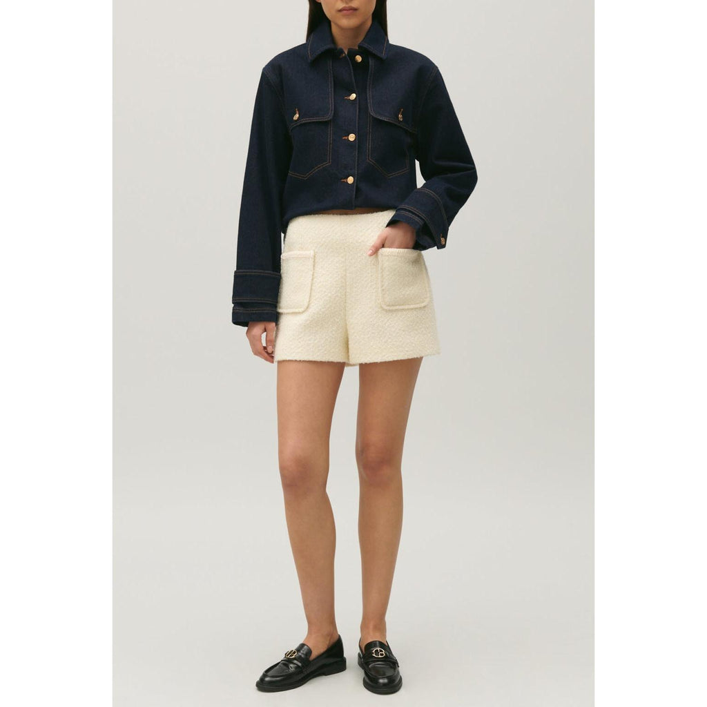 Short de tweed marfil