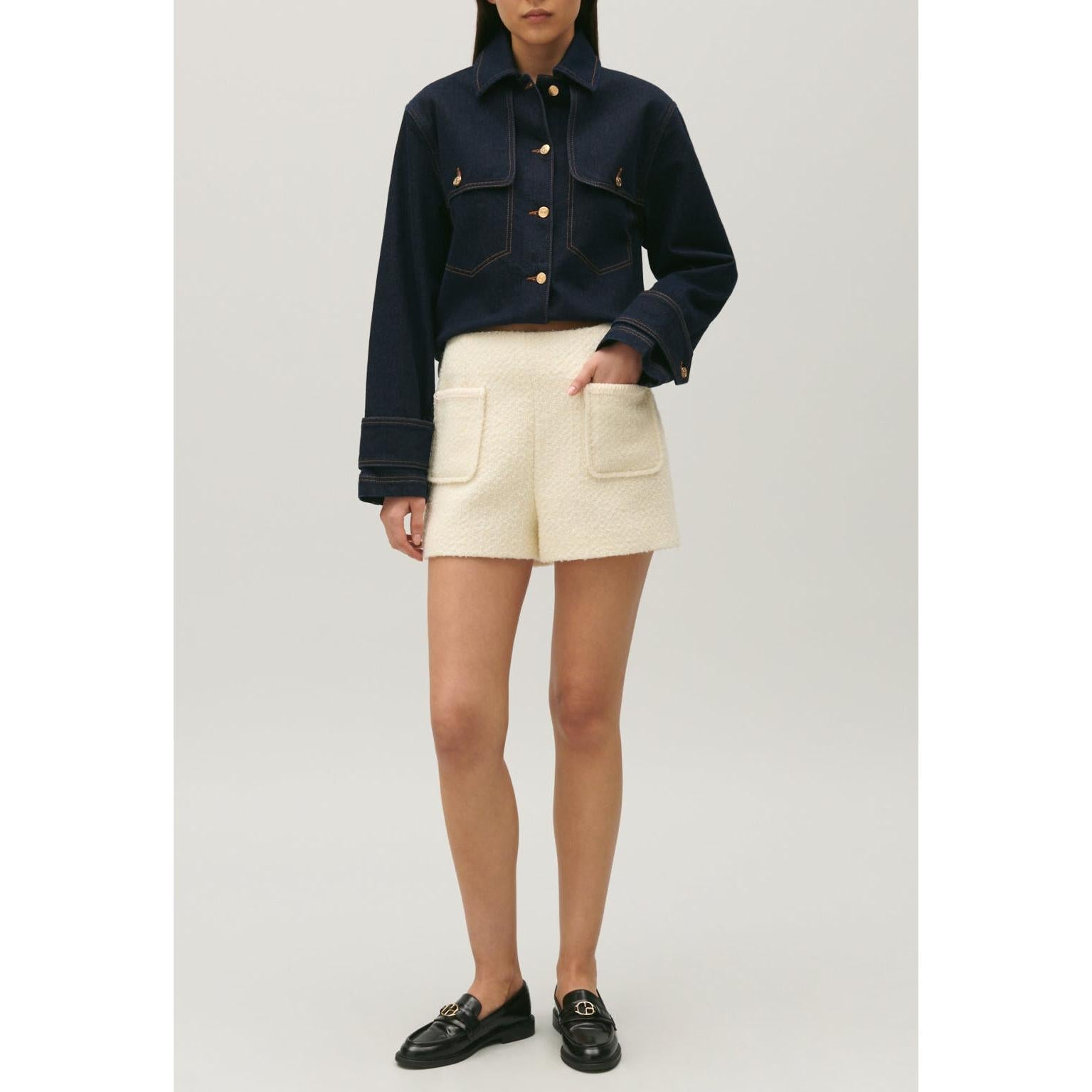 Short de tweed marfil