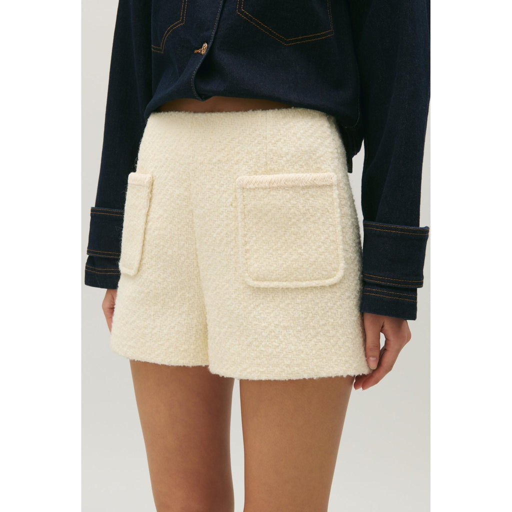 Short de tweed marfil