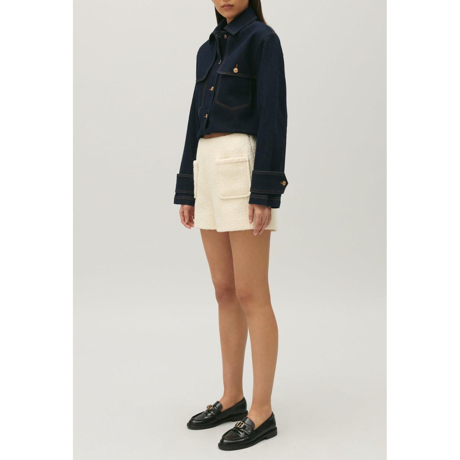 Short de tweed marfil