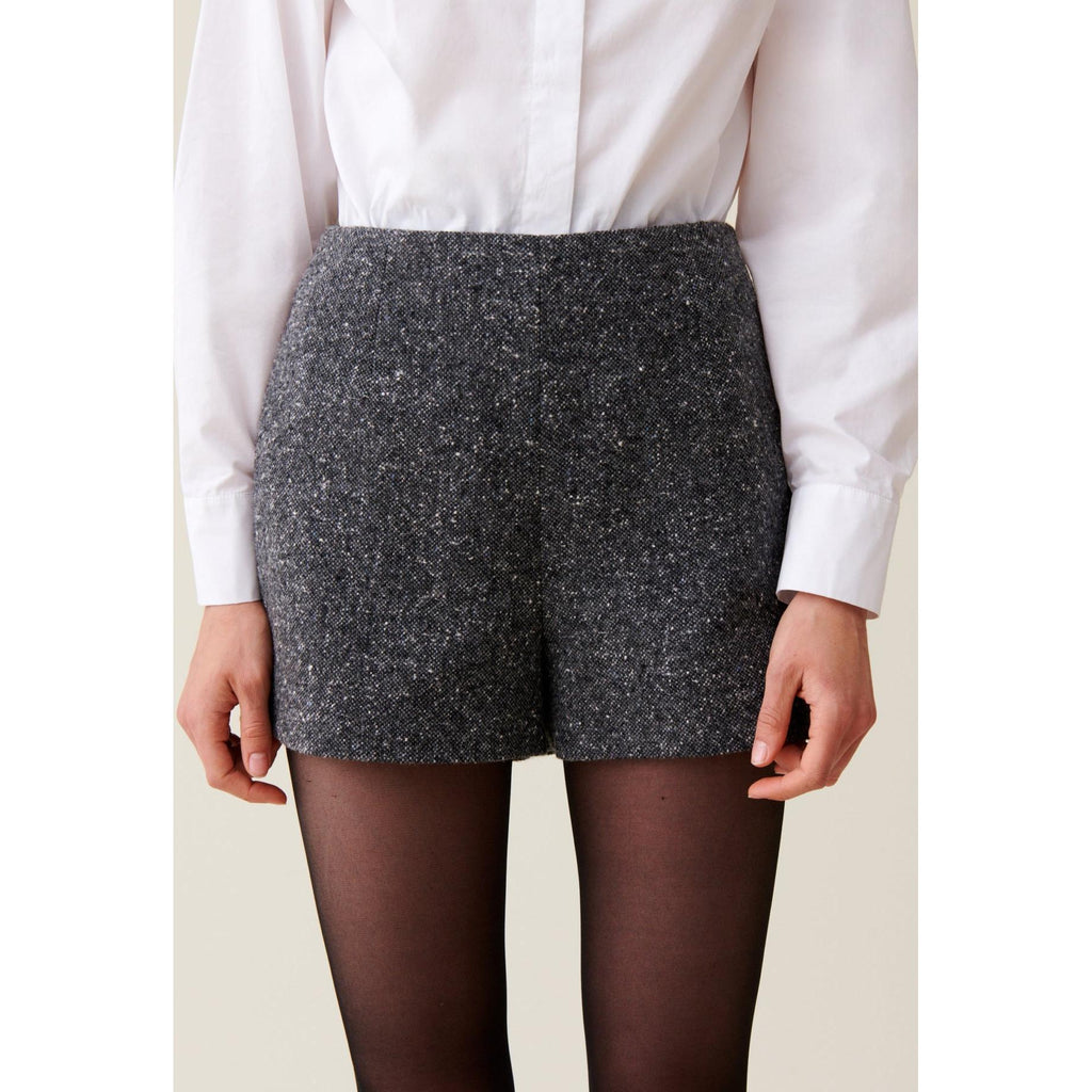 Grey Tweed Shorts