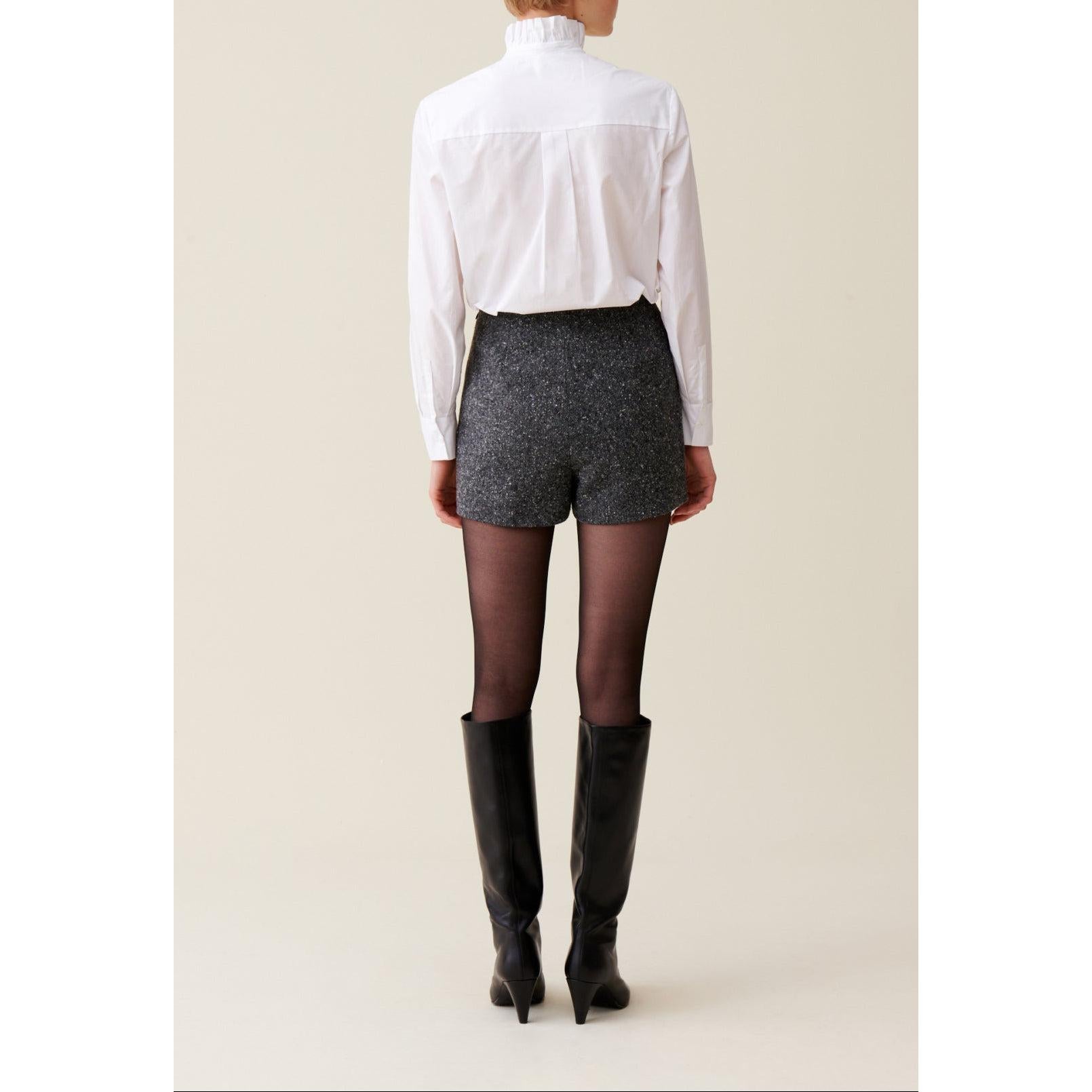 Grey Tweed Shorts