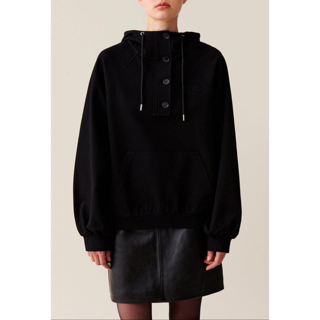 Claudie Pierlot - Black Oversized Hooded Sweatshirt