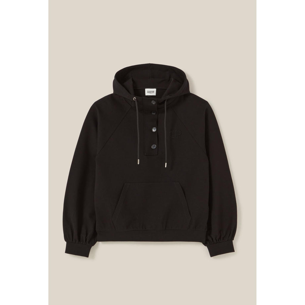 Claudie Pierlot - Black Oversized Hooded Sweatshirt
