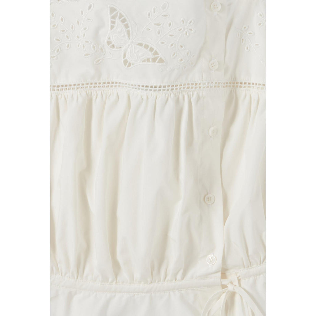 Embroidered Square-Neck Top
