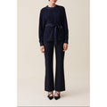 Claudie Pierlot - Blouse Fluide Ceinturée Marine