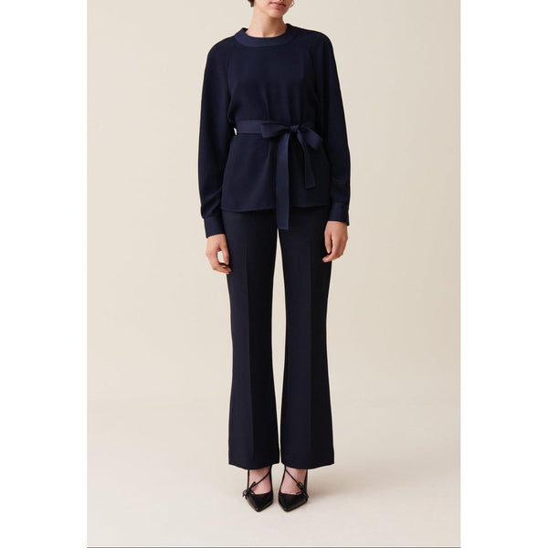 Claudie Pierlot - Blouse Fluide Ceinturée Marine