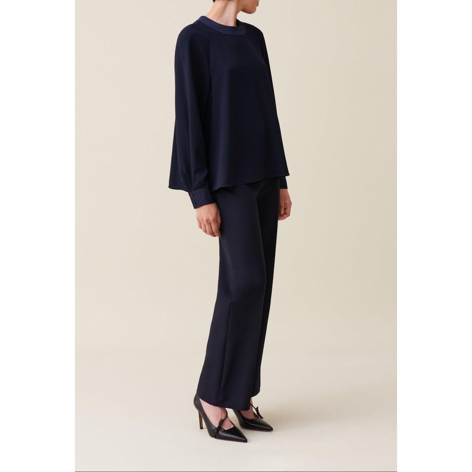 Claudie Pierlot - Blouse Fluide Ceinturée Marine