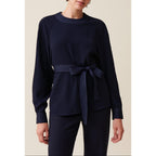 Claudie Pierlot - Blouse Fluide Ceinturée Marine