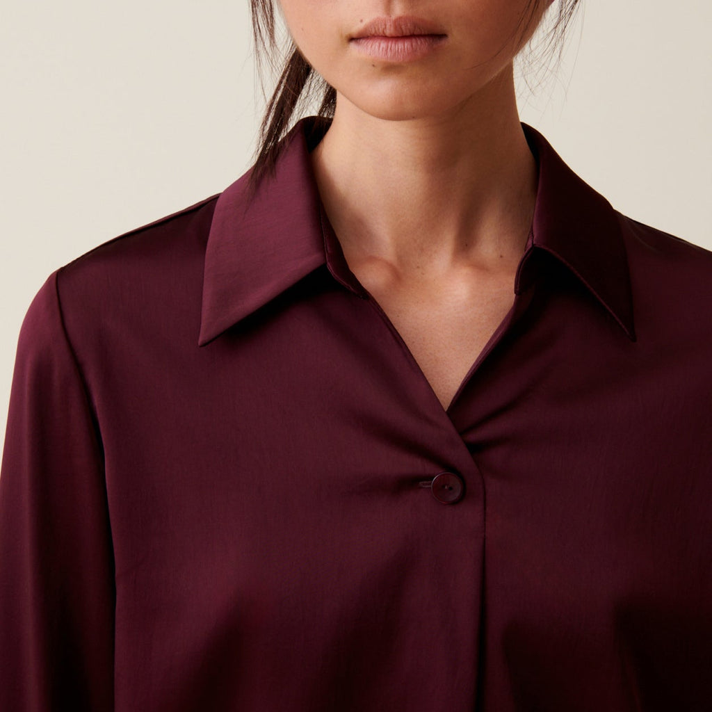 Fluid Blouse with Open Collar