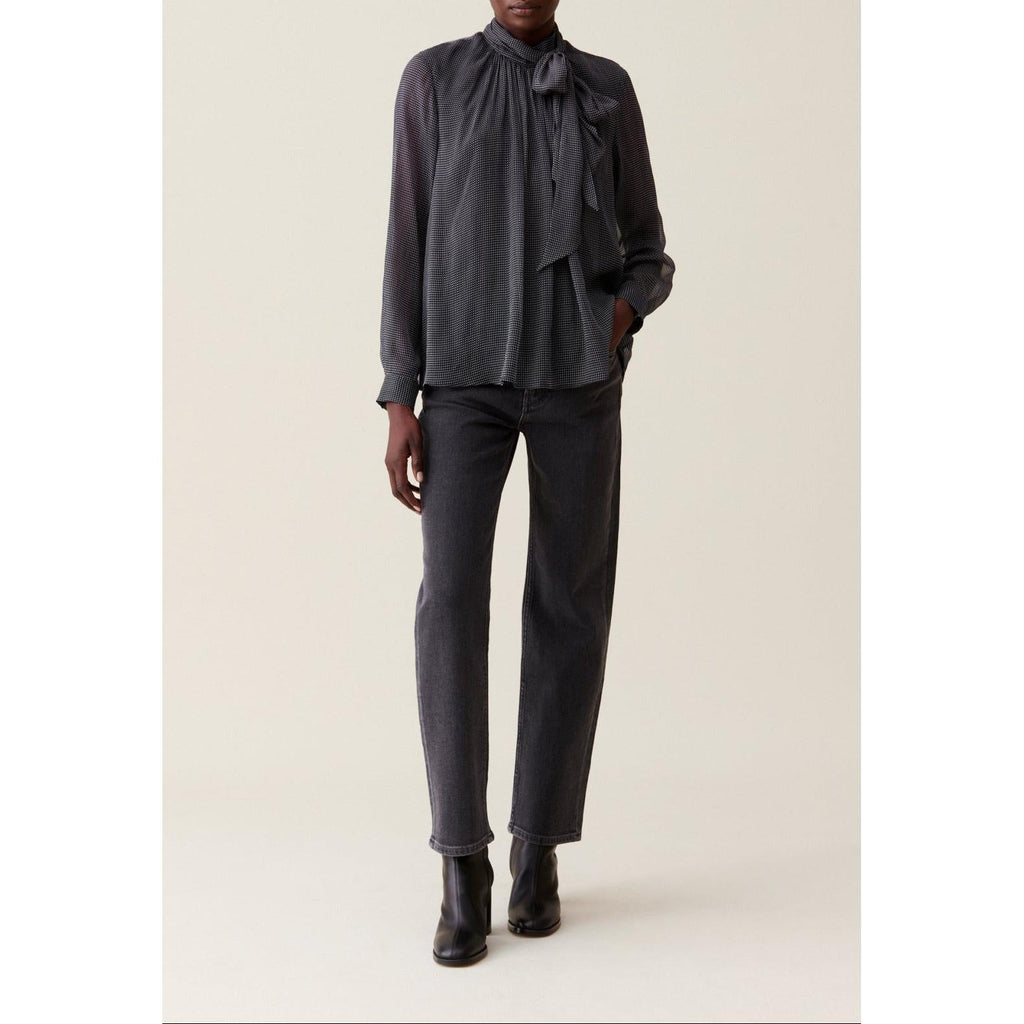Claudie Pierlot - Blouse Lavallière Carreaux Fluide