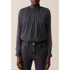 Claudie Pierlot - Blouse Lavallière Carreaux Fluide