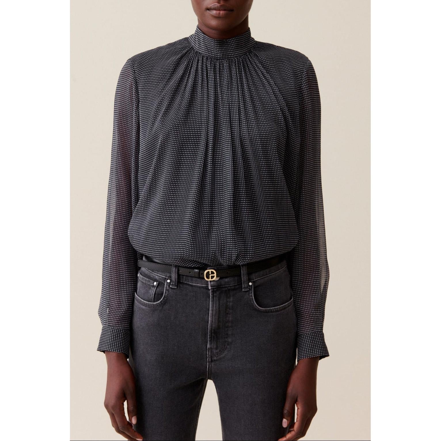 Claudie Pierlot - Blouse Lavallière Carreaux Fluide