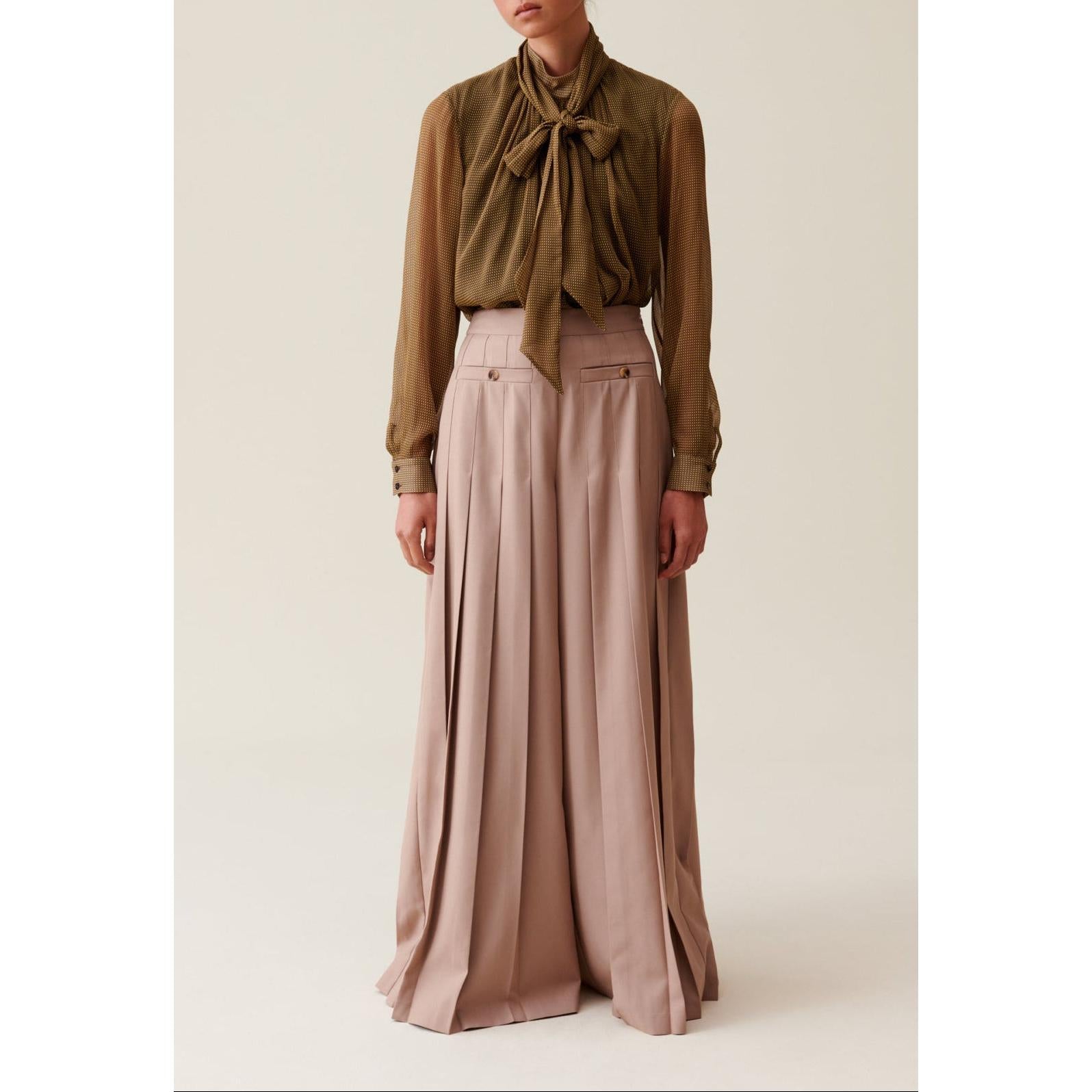 Blouse Lavallière Carreaux Fluide