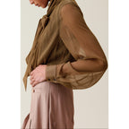 Claudie Pierlot - Blouse Lavallière Carreaux Fluide
