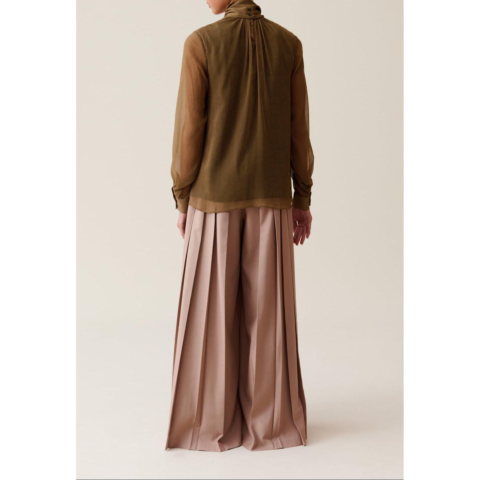 Blouse Lavallière Carreaux Fluide