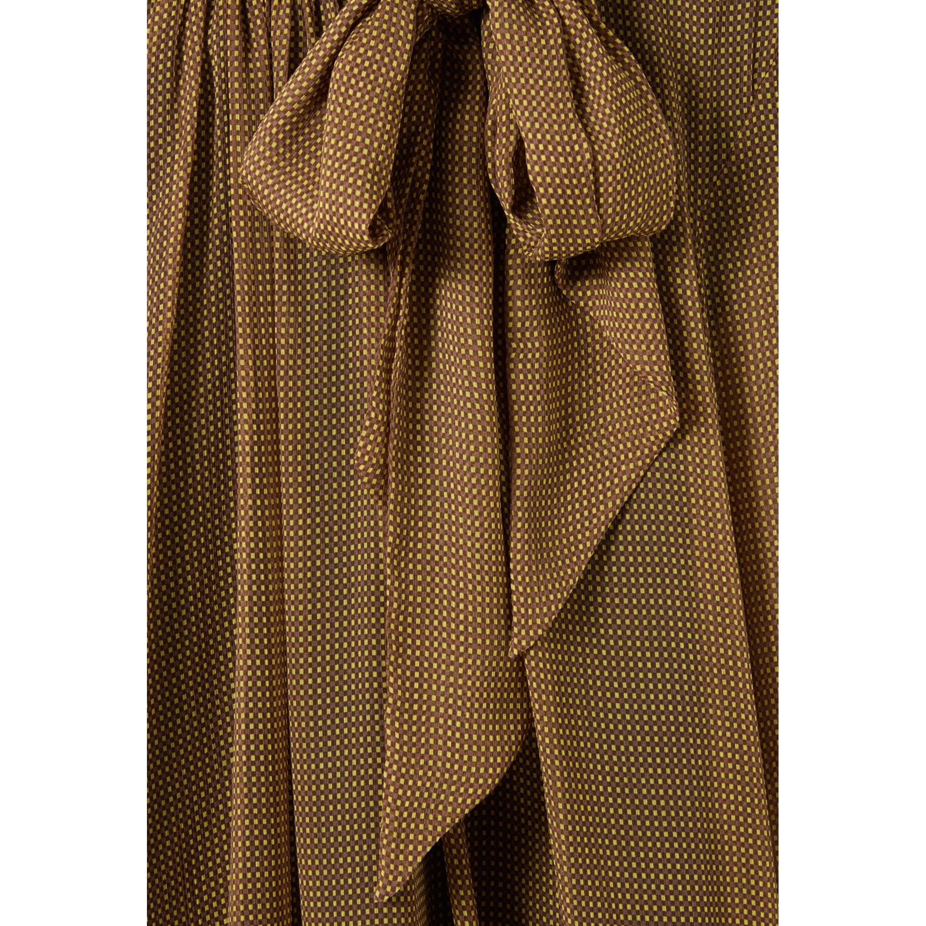Blouse Lavallière Carreaux Fluide